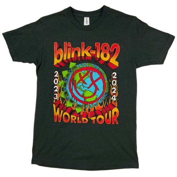 Blink 182 Tultex Graphic Band T-Shirt S Black 23-24 World Tour - Picture 1 of 11